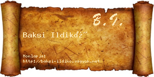 Baksi Ildikó névjegykártya
