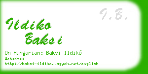ildiko baksi business card